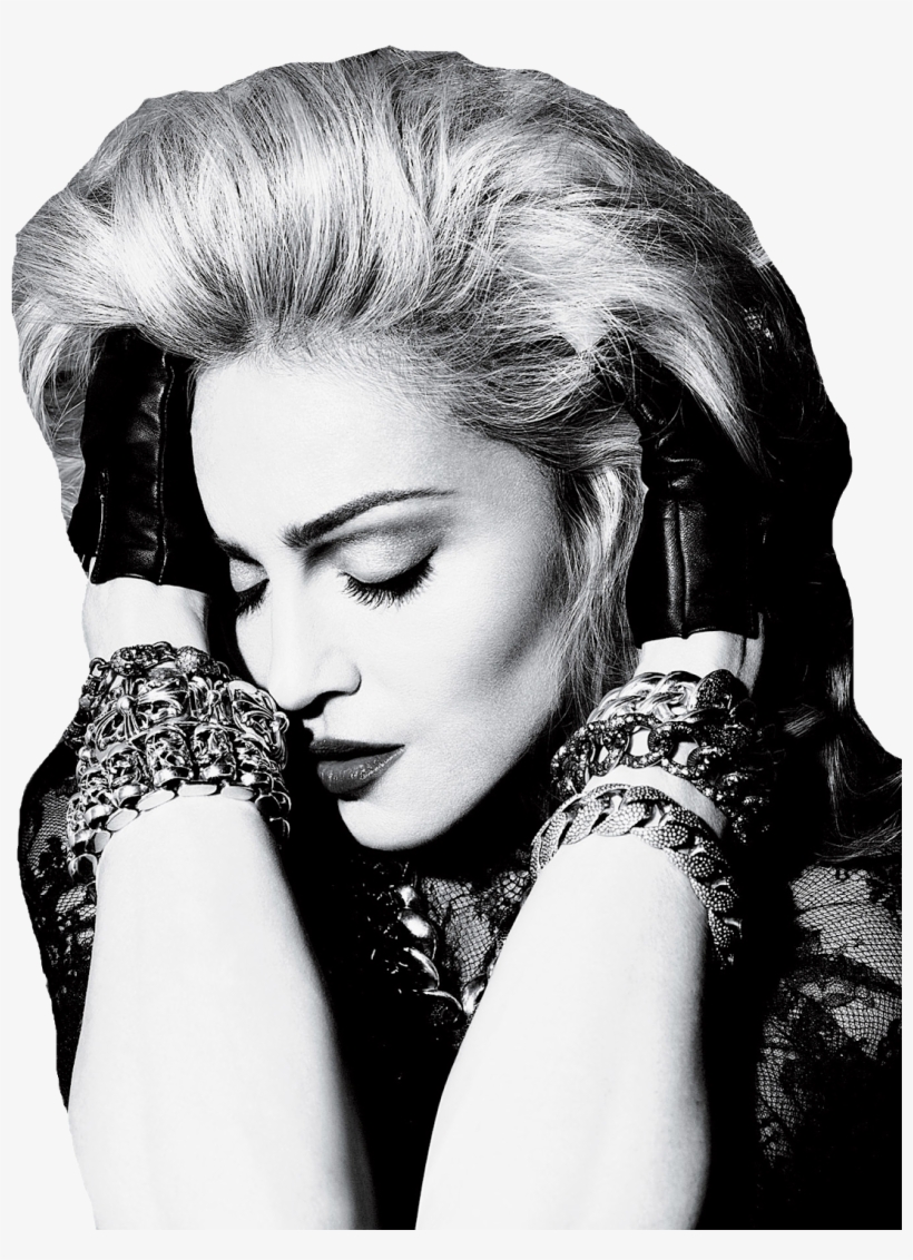 Mdna - Png - Madonna Amazing Portrait Pop Music Singer Bw 32x24, transparent png #2270191