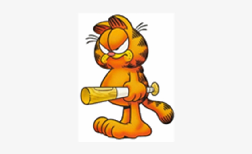 Homework Clipart Garfield - Cat Holding A Bat, transparent png #2271218