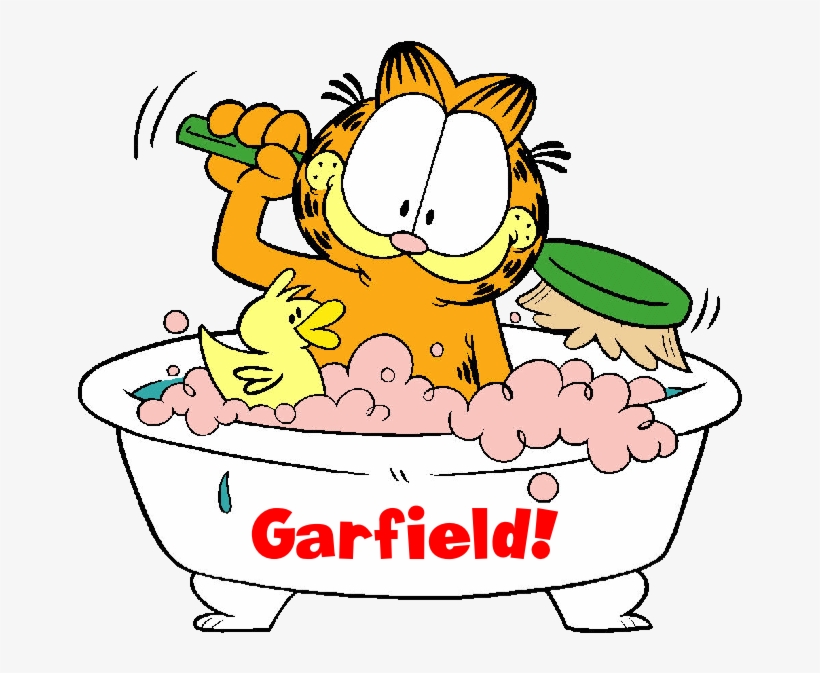 Garfield All Paws Pet Wash - Garfield Taking A Bath, transparent png #2271280