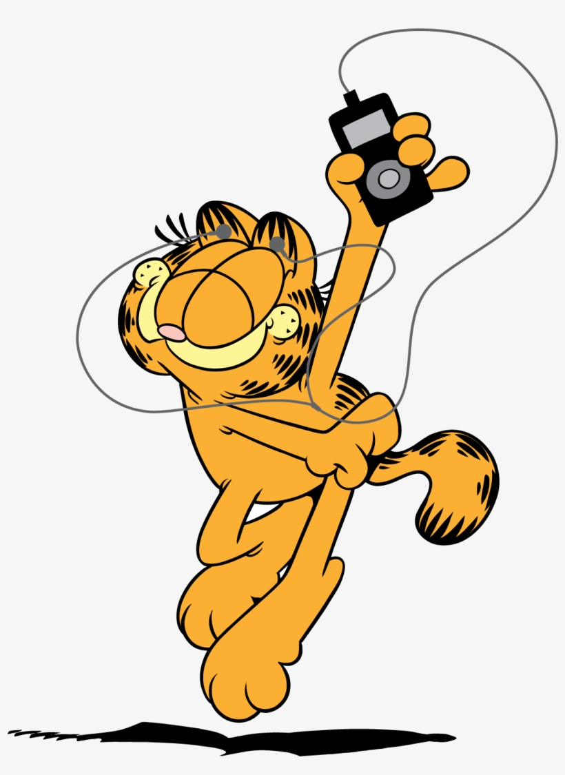 Garfield Listening To Audio - Iraq, transparent png #2271304