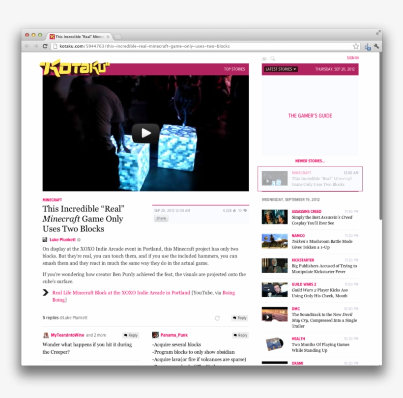 Minecraft Xoxo Kotaku - Web Page, transparent png #2272006