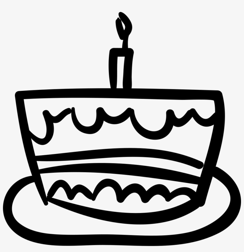 Birthday Cake Hand Drawn Celebration Food Comments - Hand Drawn Birthday Cake, transparent png #2272270