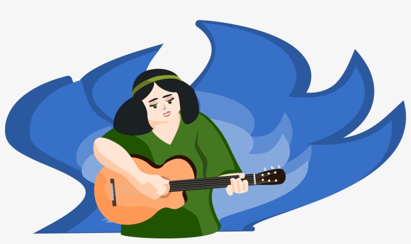 This Free Icons Png Design Of Bard Woman Playing Gitar, transparent png #2273047