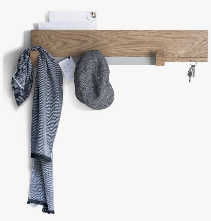 Entryway Wall Rack White Oak Wood - Oak, transparent png #2274816