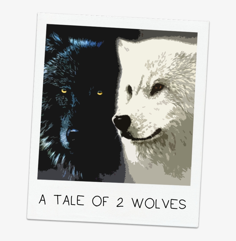 A Tale Of Two Wolves - Two Wolves Black White, transparent png #2275370