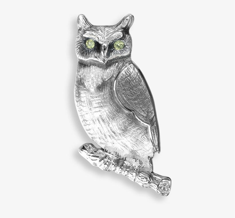 Nicole Barr Designs Sterling Silver Brooch Owl Gray - Silver, transparent png #2276516
