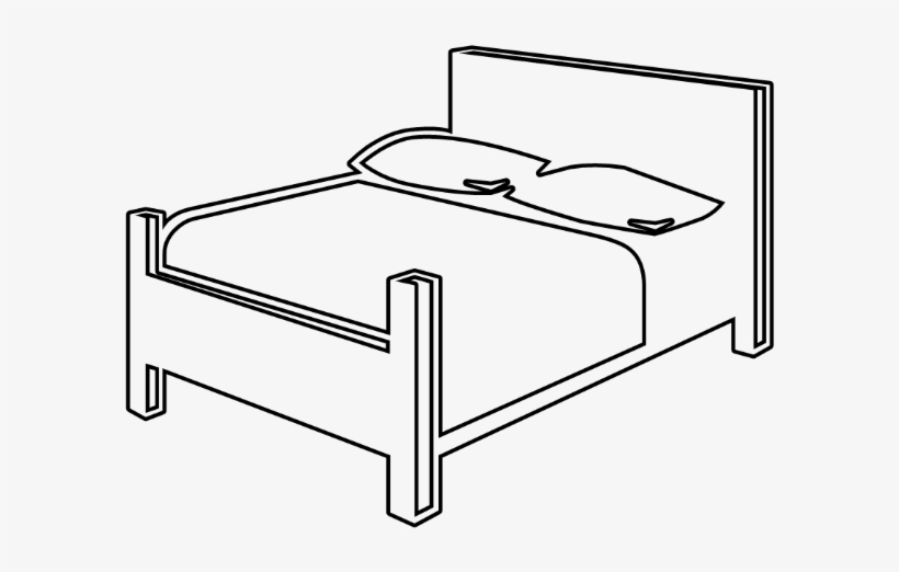 Bed Drawing Double - Outline Of A Bed, transparent png #2276918