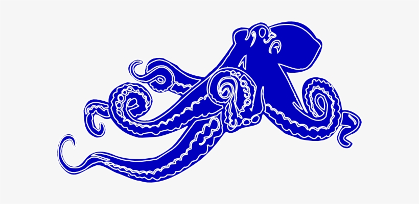 Blue Octopus Clip Art At Clker - Blue Octopus Clipart, transparent png #2278018