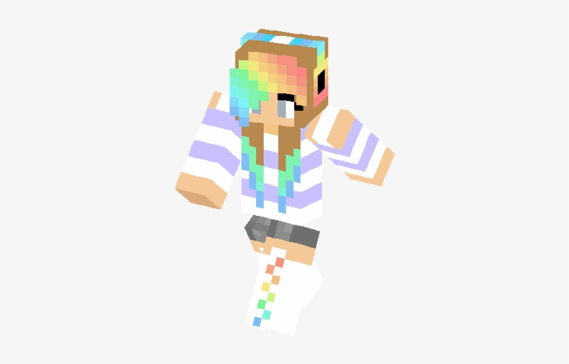 Girl Minecraft Skins Rainbow - Rainbow Girl Minecraft Skin Layout, transparent png #2278423