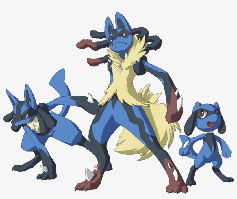 Lucario Mega Lucario Megalucario Riolu Pokemon Mewitti - Riolu Y Lucario Y Mega Lucario, transparent png #2279070