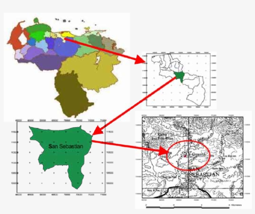 Mapa De La Ubicación De La Comunidad La Guama En El - Venezuela, transparent png #2279549