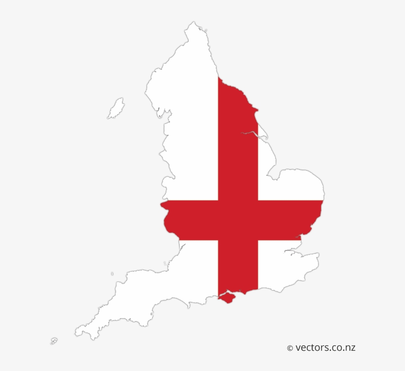 Flag Vector Map Of England - England Flag Map Png, transparent png #2279572