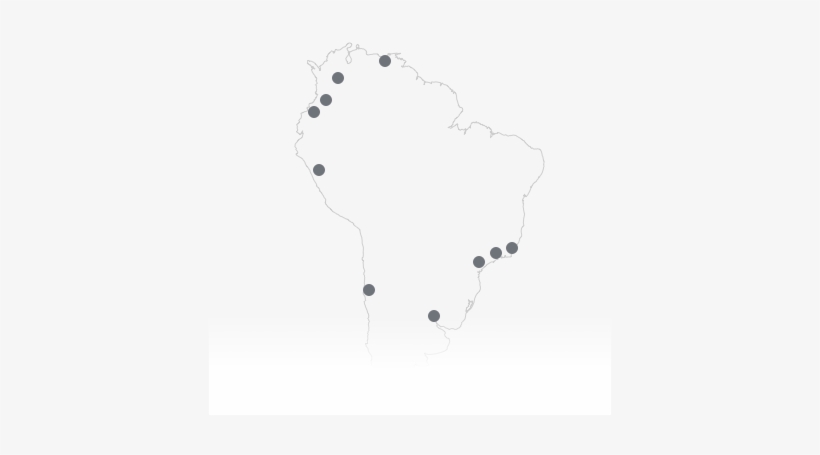Map Of Latin America With Points Indicating Centurylink - Latin American Social Sciences Institute, transparent png #2279873