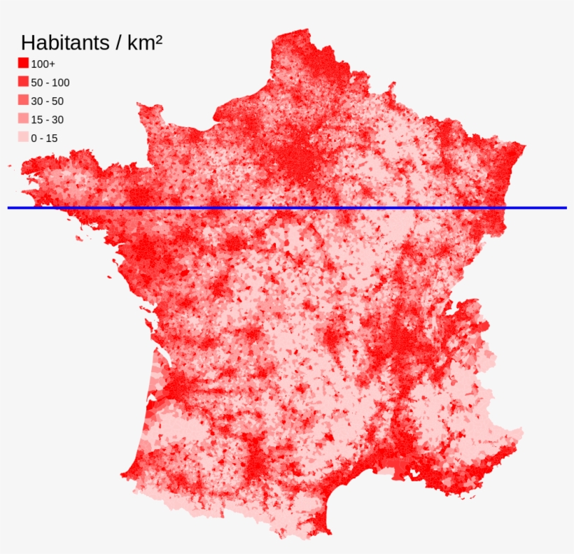 Médiane Géographique Et Densité De Population En France, transparent png #2280323
