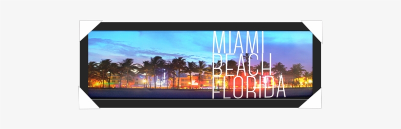 #558 - Stretched Canvas Print: Miami Beach Sunset Ocean Drive,, transparent png #2280629