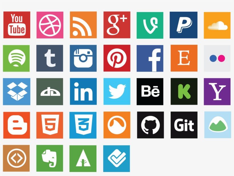 Social Media Square Icons, transparent png #2281248