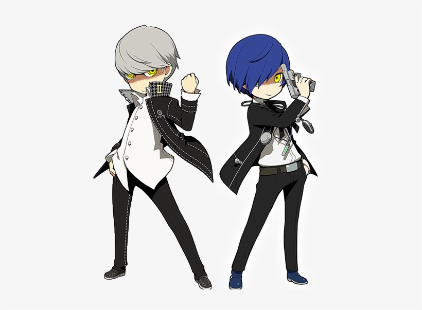 Shadow Souji, Minato, Femc, And Ren - Persona Q2 P3 Protagonist, transparent png #2281640