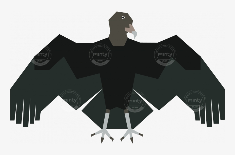 Vulture With Spread Wings - Illustration, transparent png #2282171