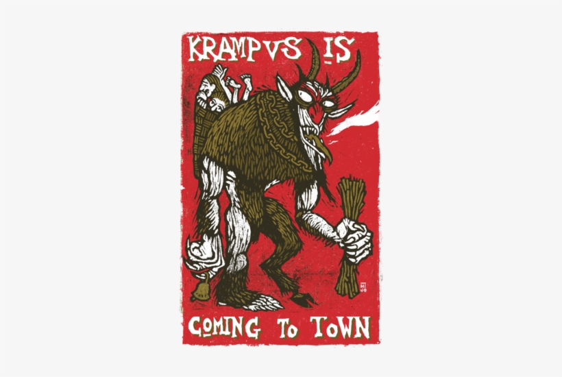 Krampus Is Comin' To Town - T-shirt, transparent png #2282714