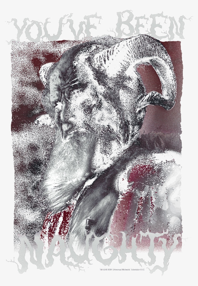 Grimm Merry Krampus Men's Ringer T-shirt - Sketch, transparent png #2282783