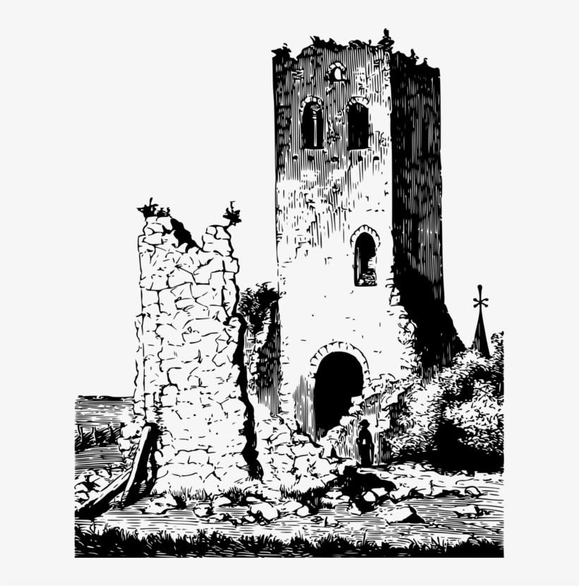 Ruins Building Computer Icons Drawing Black And White - Ruins Clipart, transparent png #2282877