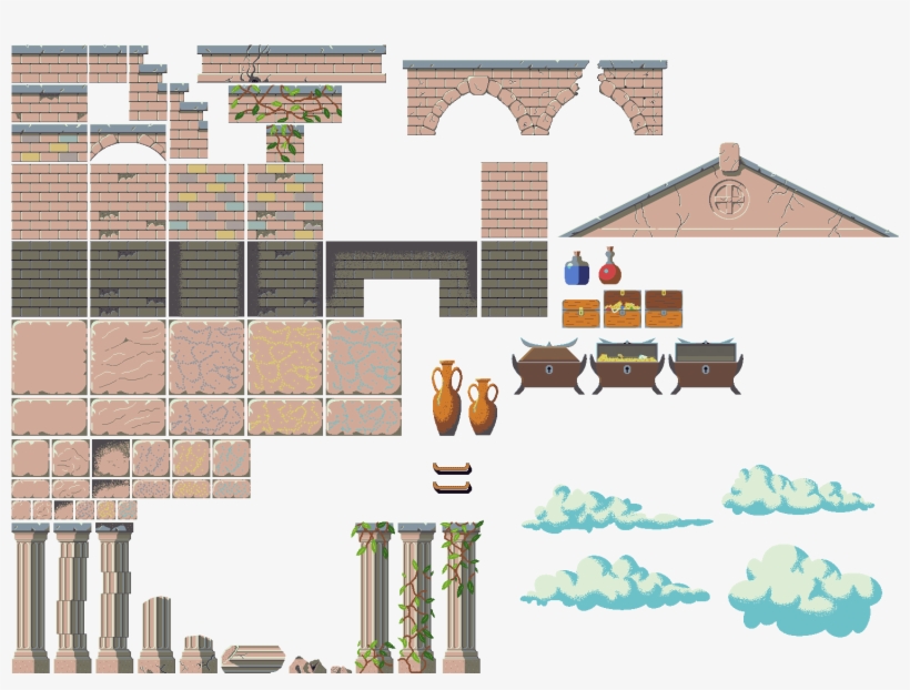 New Ruin Tiles - Pixel Ruin, transparent png #2283053