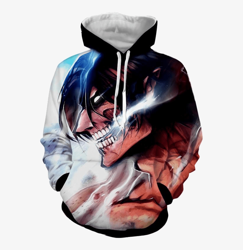 Attack On Titan 3d Printed Eren Titan Face Hoodie - Shingeki No Kyojin 4k, transparent png #2286349