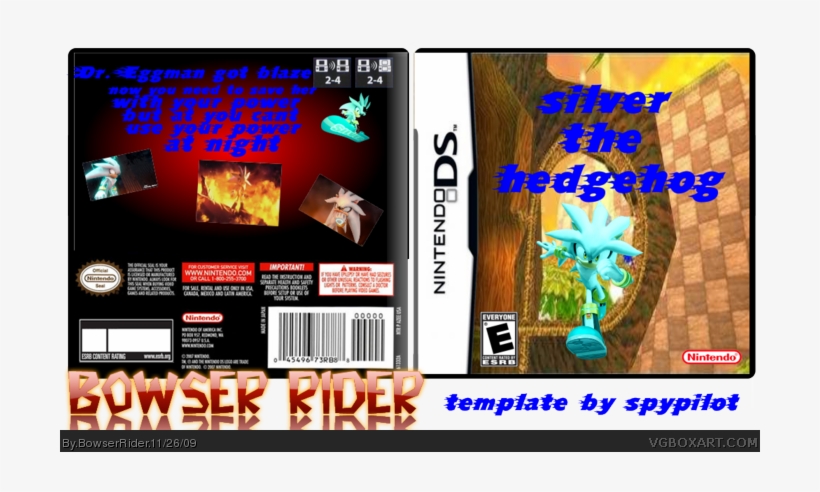 Silver The Hedgehog Box Art Cover - Nintendo Ds Browser, transparent png #2287320