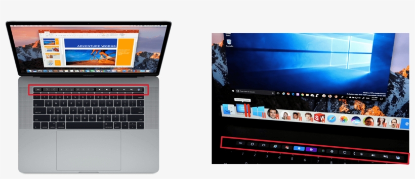 Bring Windows Apps To The Mac Touch Bar - Led-backlit Lcd Display, transparent png #2288844