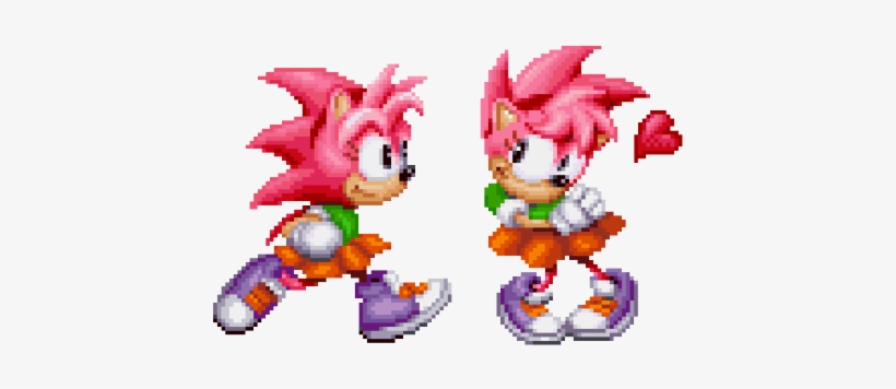 Higher Resolution Sprite Artwork Of Classic Amy Rose, - Sonic Cd Amy Sprites, transparent png #2289543