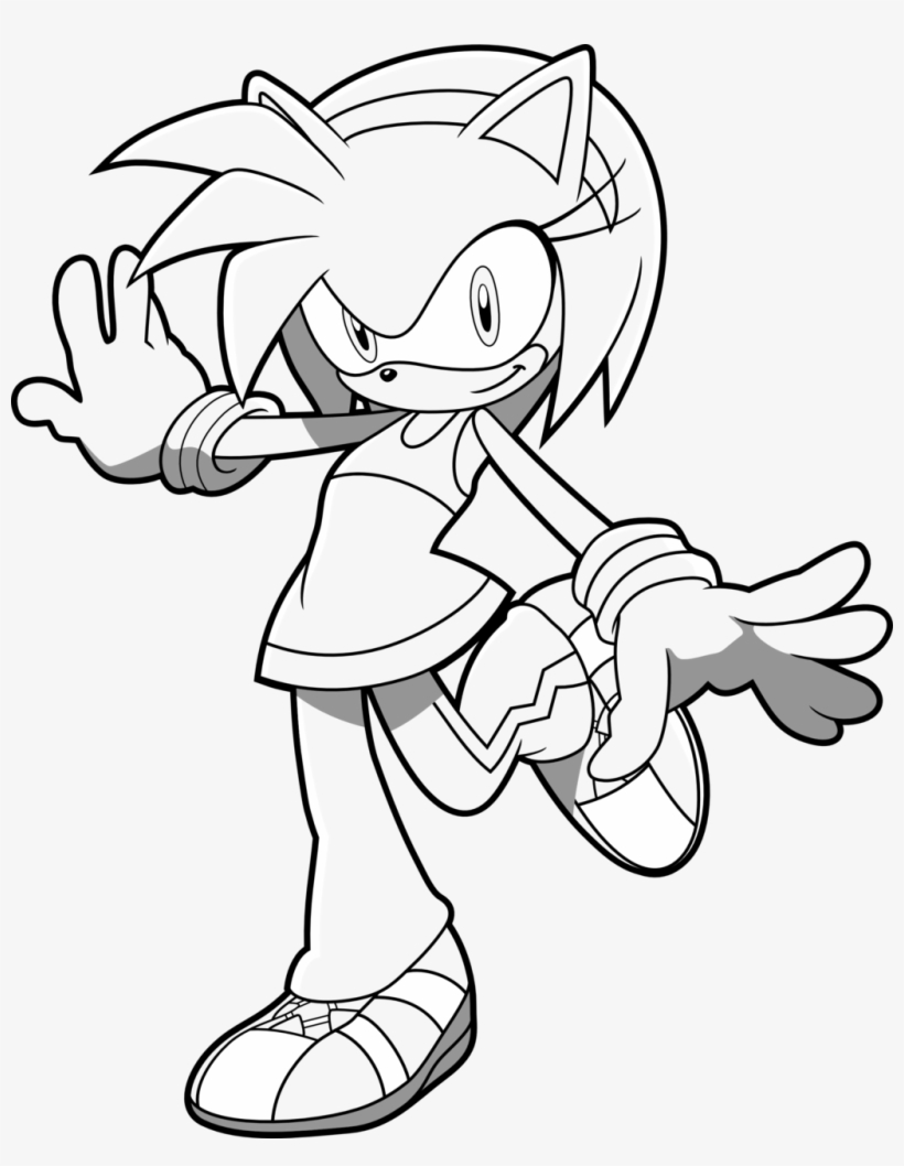 Amy Rose Lineart By Jackspade2012 On Clipart Library - Amy Rose Line Art, transparent png #2289654