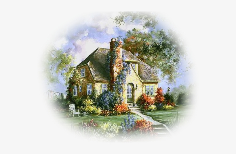 Cottage Drawing Rural Scenery - Png Tavasz, transparent png #2290095