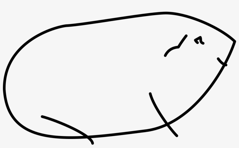 Guinea Pig Lineart Sketch - Guinea Pig Line Art, transparent png #2290460