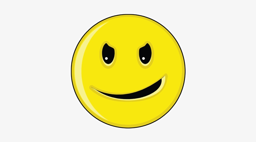 Smiley Face - Evil Grin - Mischievous Smiley Face, transparent png #2291389