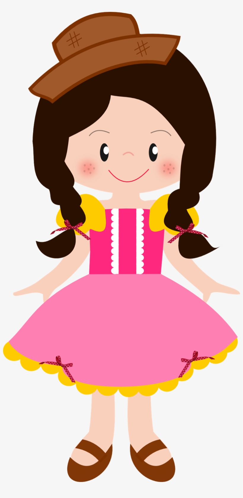 Menina Caipira Cute Montando Minha Festa - Molde Boneca Festa Junina, transparent png #2292134