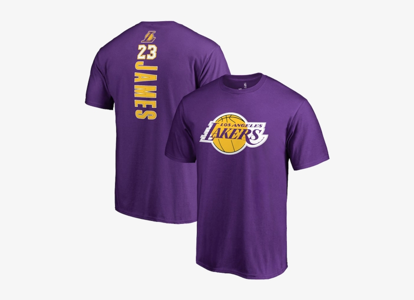 Los Angeles Lakers Lebron James Backer Name & Number - Lebron Lakers T Shirt, transparent png #2292256