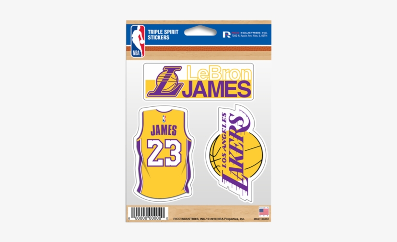 Los Angeles Lakers Lebron James Triple Sticker - Lakers Sticker, transparent png #2292393