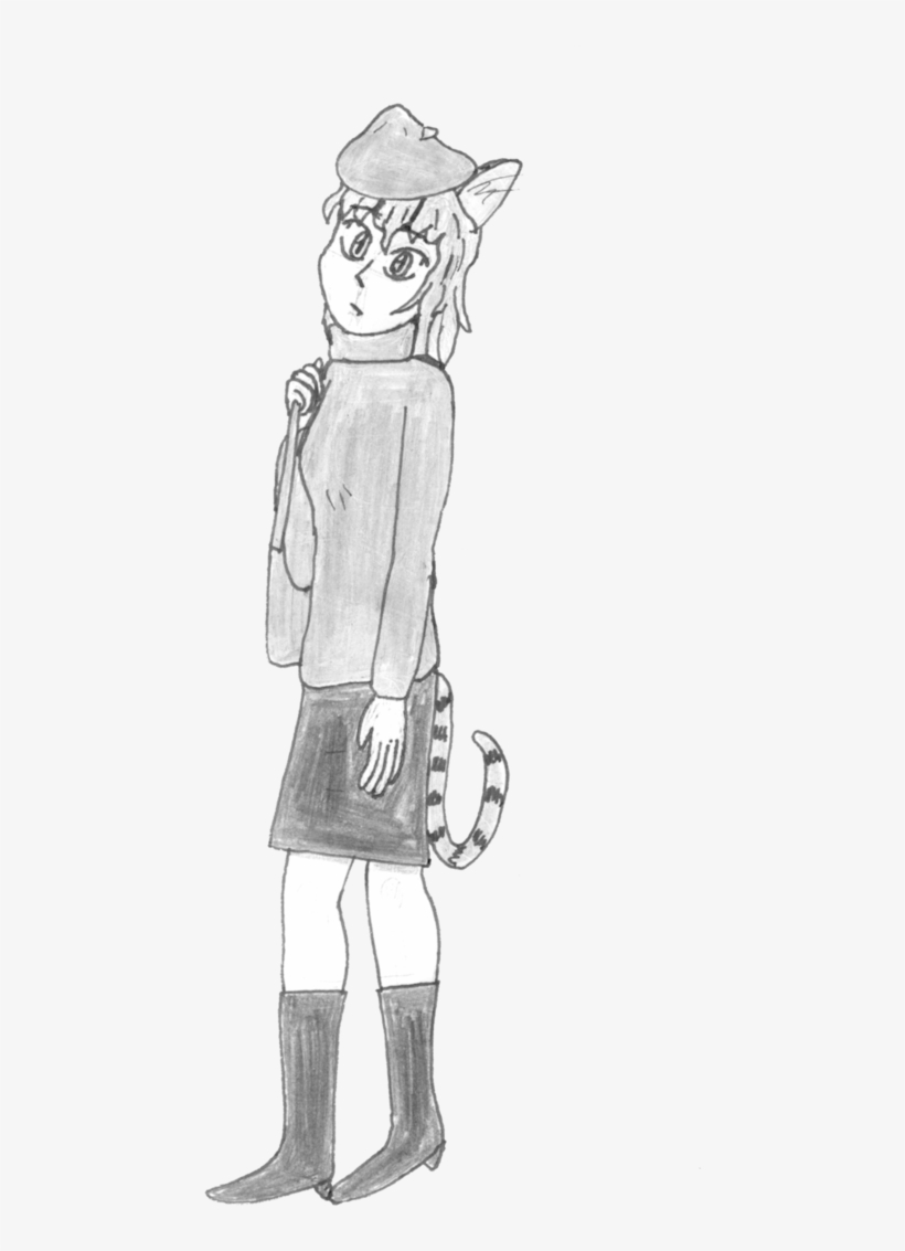 Beret Cat Girl - Illustration, transparent png #2292607