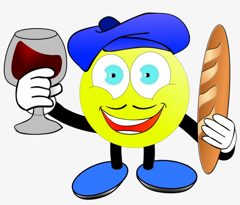 France, Frenchman, Beret, Budget, Wine, Smiley - Smiley, transparent png #2292678