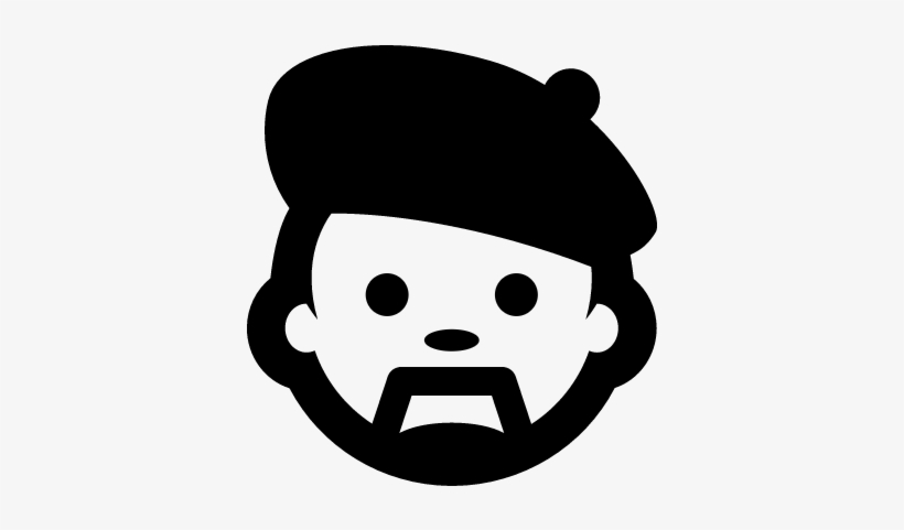 Man Face With Beret And Goatee Vector - Logo Beret, transparent png #2292897