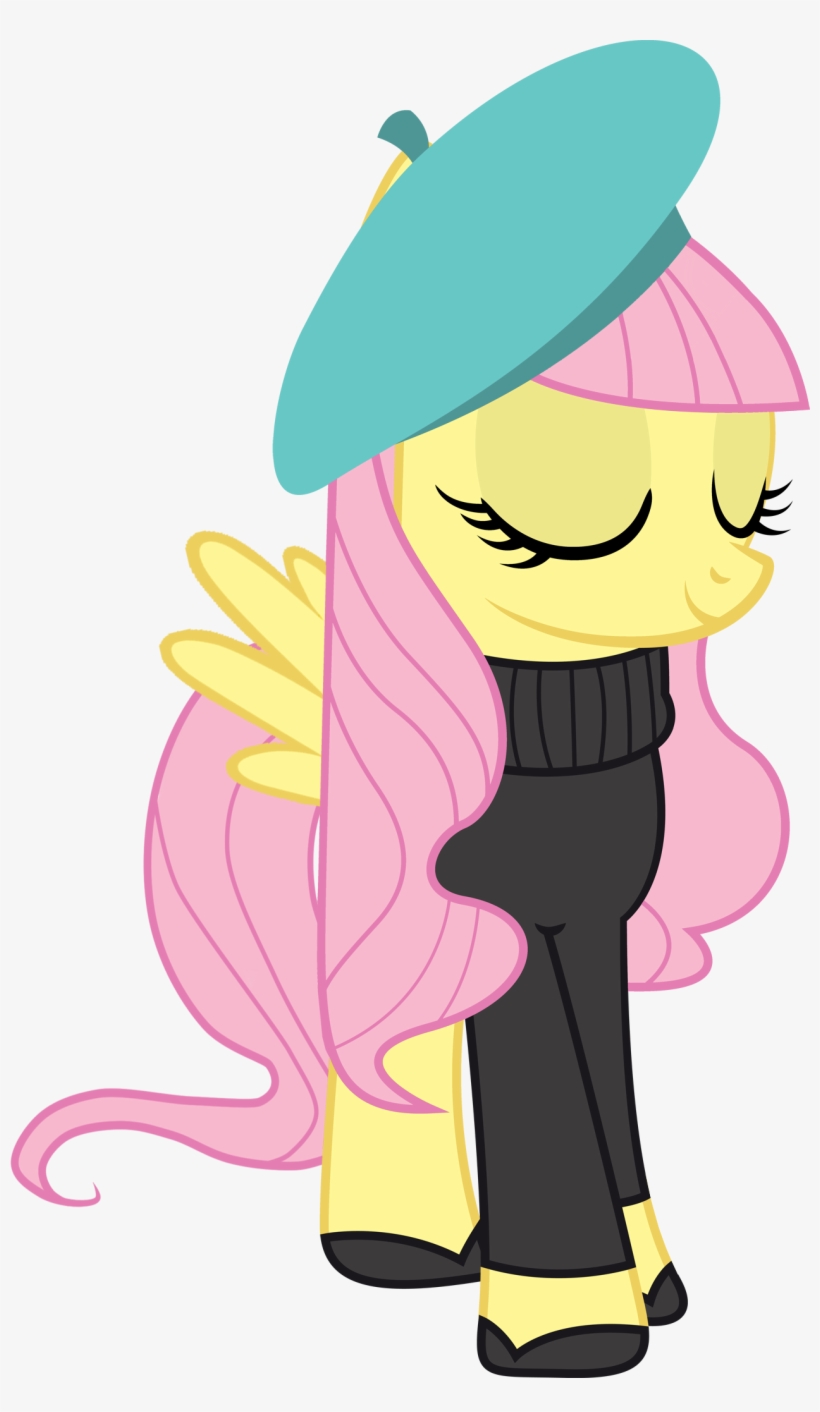 93198 Absurd Res Beatnik Beret Fluttershy Highres Recolor - My Little Pony France, transparent png #2293063