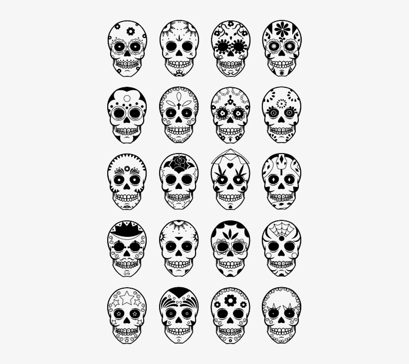 Transparent Calaveras Made - Sugar Skull Tattoo Little, transparent png #2293510