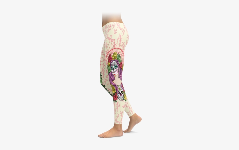 Dia De Los Muertos Woman Leggings - White Lace Leggings, transparent png #2293657