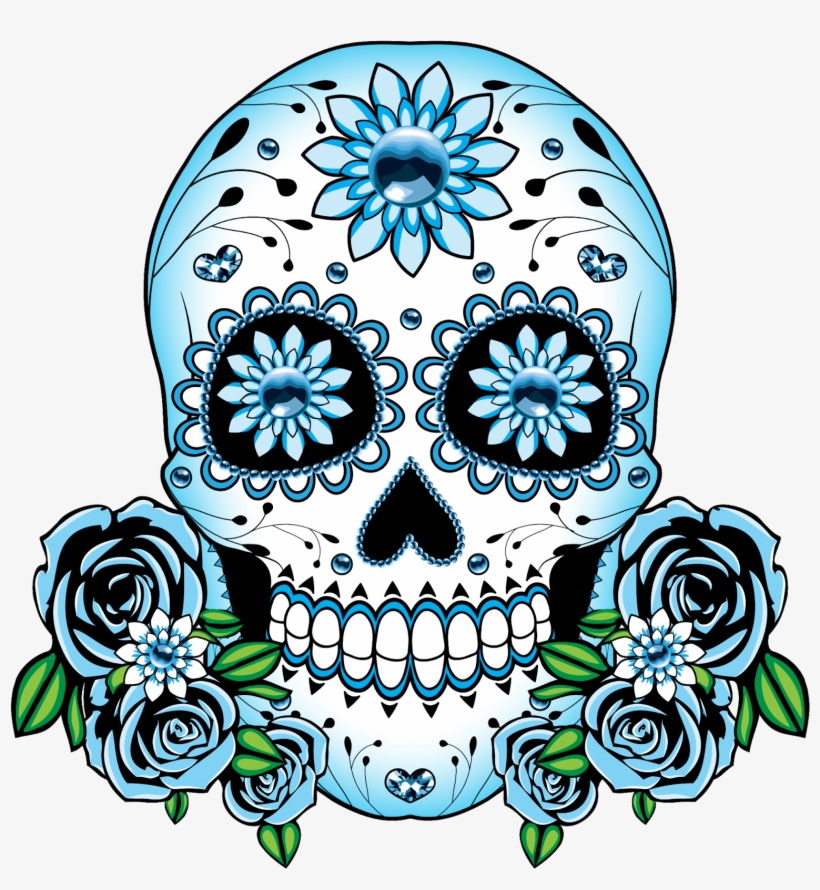 Le Kon Celebrates Día De Muertos - Blue Sugar Skull, transparent png #2293892