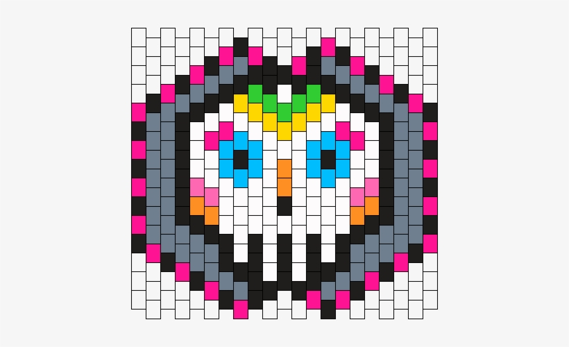 Dia De Los Muertos Kandi Mask - Kandi Bead Mask Day Of The Dead, transparent png #2293916