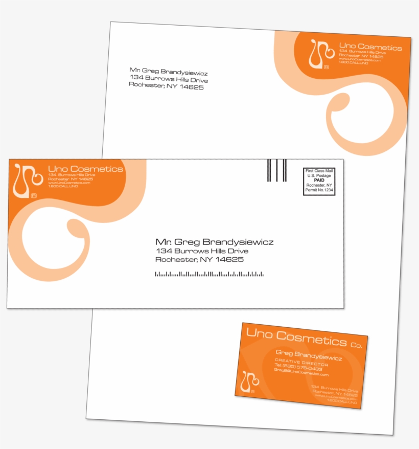 Uno Cosmetics Stationary Design - Business Class Letterhead Envelope, transparent png #2294777