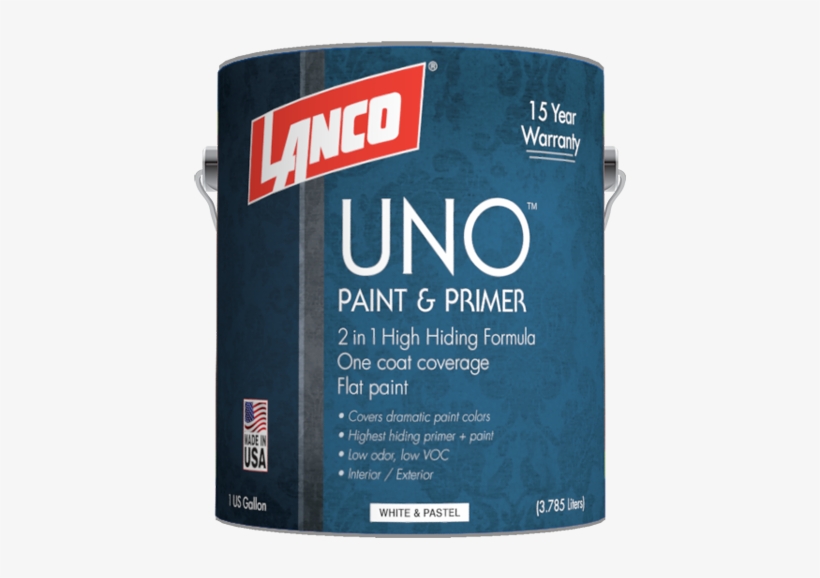 Lanco® Uno™ Is A 100% Acrylic Resin Paint And Primer - Lanco 1 Gal. Vinyl Acrylic Spackle Sc101-4, transparent png #2295029