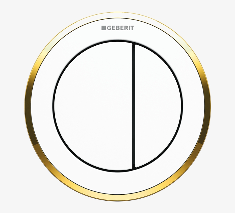 Geberit Kappa Round Remote White With Gold Trim - Circle, transparent png #2295997