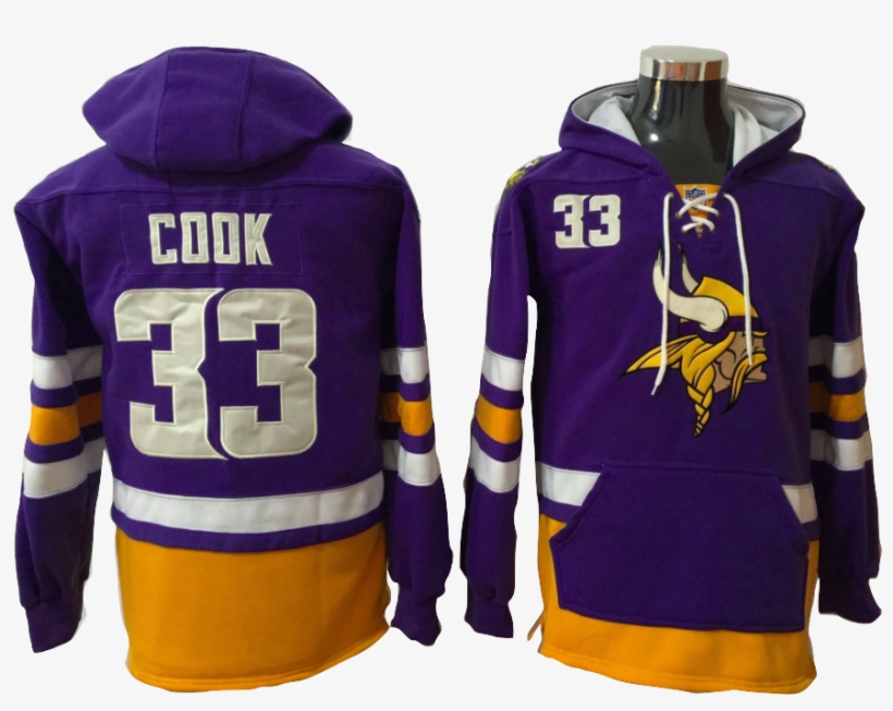 Minnesota Vikings Lacer - Minnesota Vikings Hockey Hoodie, transparent png #2296017
