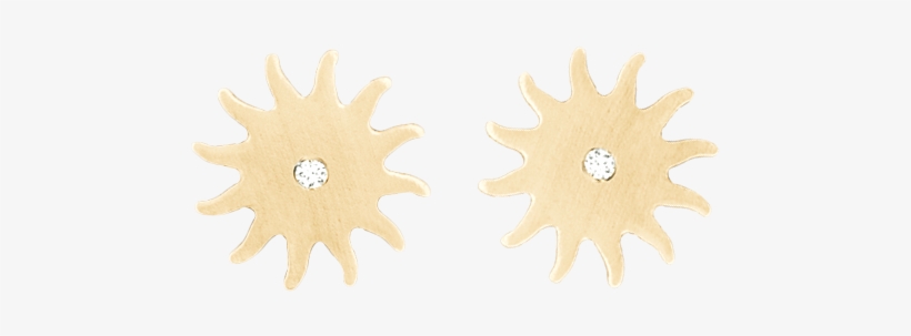 Sun Stud Earrings With Diamond - Sunflower, transparent png #2296644